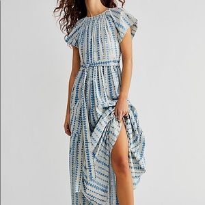 Free People Vienna Maxi Dress in Indigo Stripe from Mirth Caftans